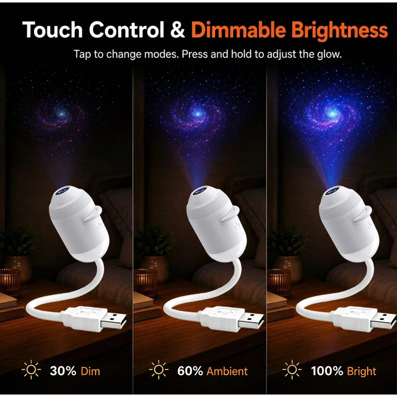 New HD Smart Starry Sky Projector Night Light USB Plug And Play 360° Adjustable Galaxy Atmosphere Lamp For Car Interior Bedroom