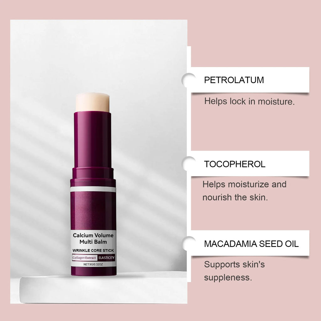 Korean Calcium Volume Multi Balm Stick Collagen Facial Moisturizing Stick Lip Balm Anti-wrinkle Cream Firming Soften Skin Care
