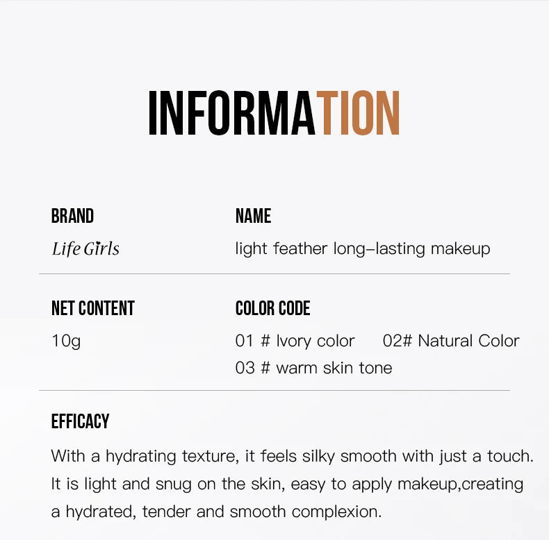 Life Girls Double-Headed Foundation Stick with Brush Long-Lasting Concealer Moisturizer Easy to Smudge Natural Matte Nude Makeup