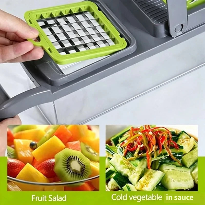 Multifunctional Portable Kitchen Chopper Vegetable Shredder Slicer, Potato Carrot Grater, Fruit Veggie Home Food Processor