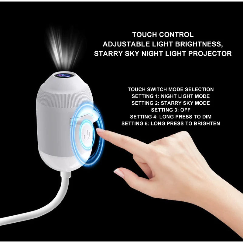 New HD Smart Starry Sky Projector Night Light USB Plug And Play 360° Adjustable Galaxy Atmosphere Lamp For Car Interior Bedroom