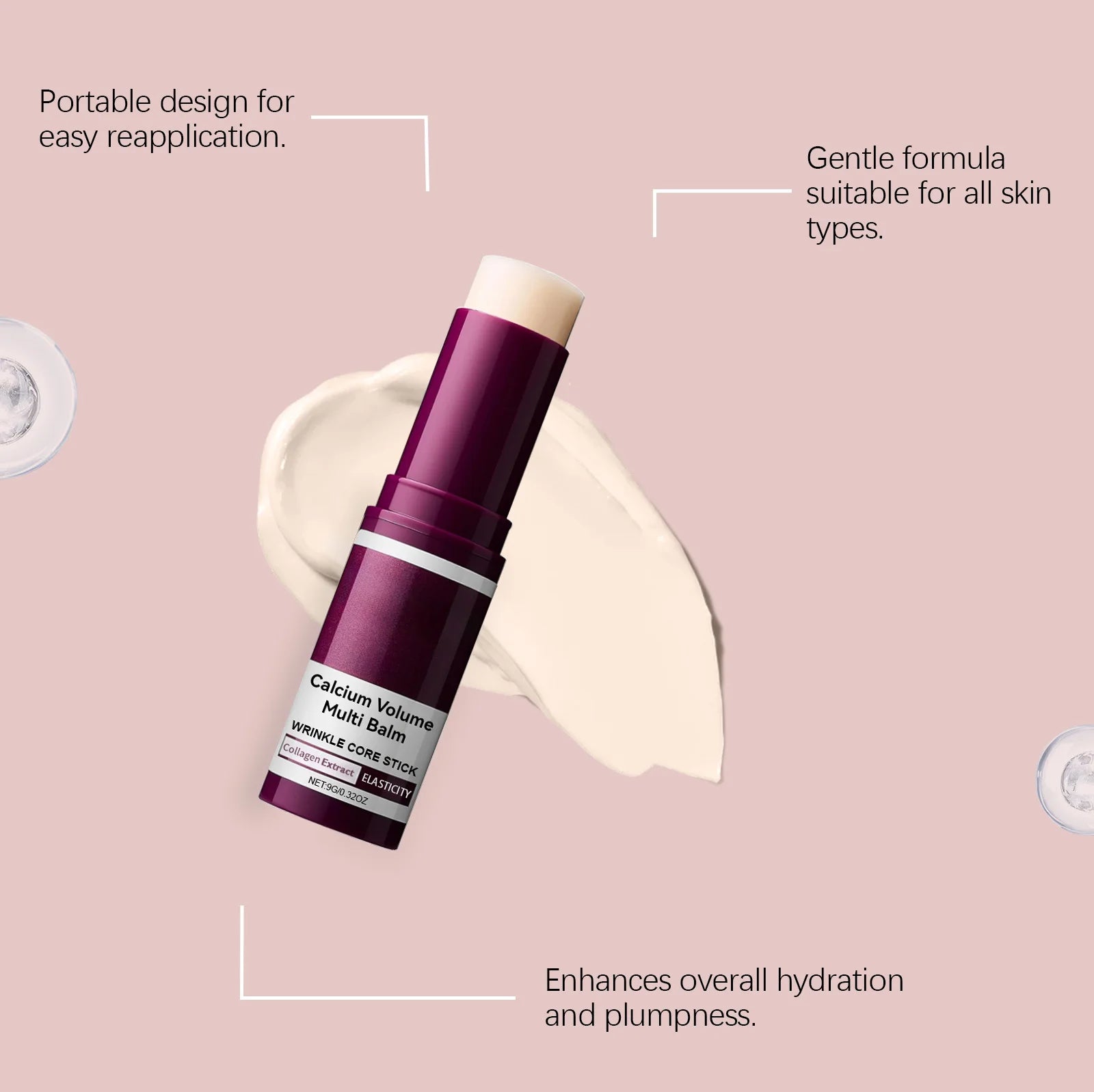 Korean Calcium Volume Multi Balm Stick Collagen Facial Moisturizing Stick Lip Balm Anti-wrinkle Cream Firming Soften Skin Care