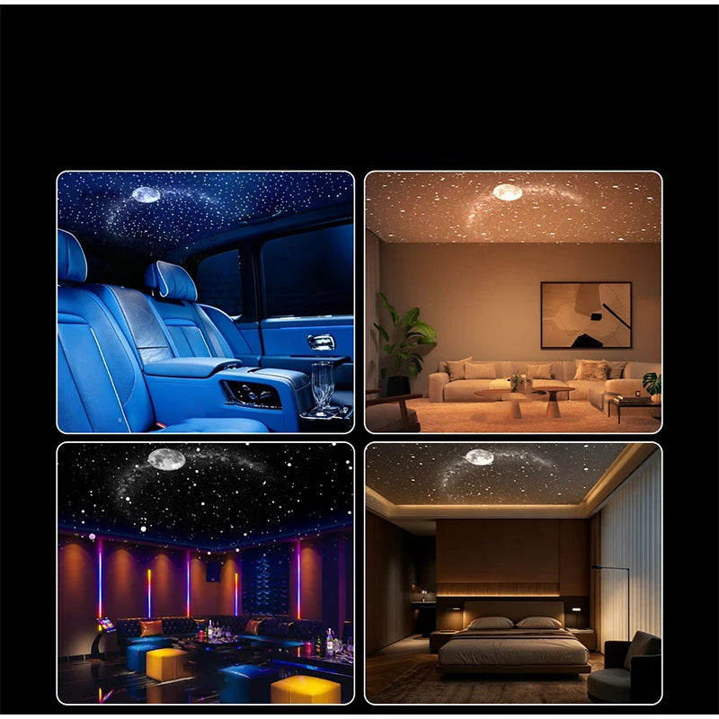 New HD Smart Starry Sky Projector Night Light USB Plug And Play 360° Adjustable Galaxy Atmosphere Lamp For Car Interior Bedroom