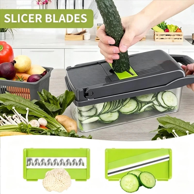 Multifunctional Portable Kitchen Chopper Vegetable Shredder Slicer, Potato Carrot Grater, Fruit Veggie Home Food Processor