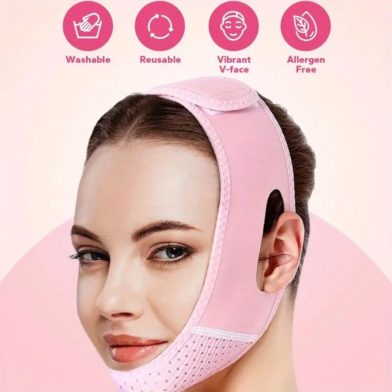 Reusable Face Strap, V Line Mask, Double Chin Reducer, Chin Up Patch, Chin Strap, V Shaped Belt, V Shaped Face Mask for Sagging