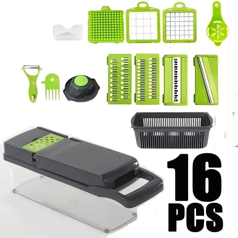 Multifunctional Portable Kitchen Chopper Vegetable Shredder Slicer, Potato Carrot Grater, Fruit Veggie Home Food Processor