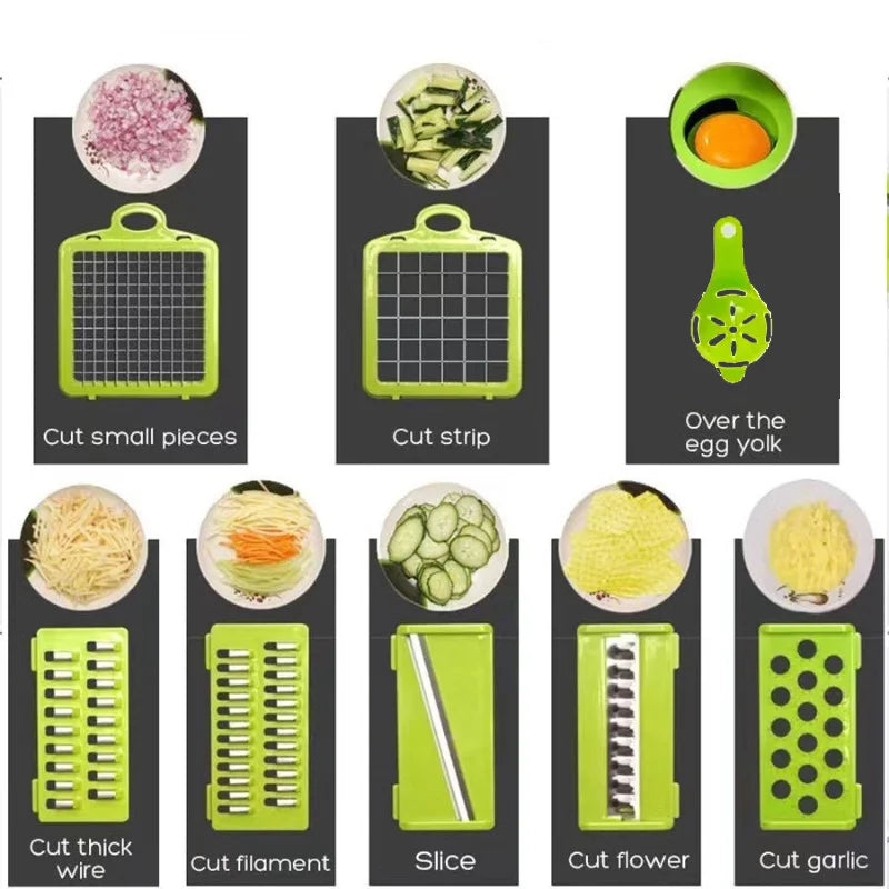 Multifunctional Portable Kitchen Chopper Vegetable Shredder Slicer, Potato Carrot Grater, Fruit Veggie Home Food Processor