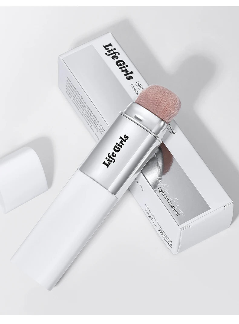 Life Girls Double-Headed Foundation Stick with Brush Long-Lasting Concealer Moisturizer Easy to Smudge Natural Matte Nude Makeup