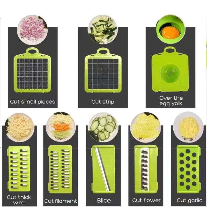 Multifunctional Portable Kitchen Chopper Vegetable Shredder Slicer, Potato Carrot Grater, Fruit Veggie Home Food Processor