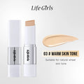 Life Girls Double-Headed Foundation Stick with Brush Long-Lasting Concealer Moisturizer Easy to Smudge Natural Matte Nude Makeup
