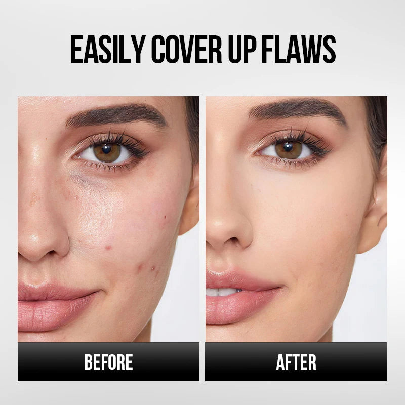 Life Girls Double-Headed Foundation Stick with Brush Long-Lasting Concealer Moisturizer Easy to Smudge Natural Matte Nude Makeup